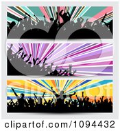 Poster, Art Print Of Three Silhouetted Party Crowd Website Banners