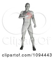 Clipart 3d Man Rubbing His Aching Chest Royalty Free CGI Illustration