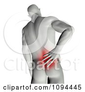 Poster, Art Print Of 3d Man Rubbing His Aching Back