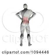 Poster, Art Print Of 3d Man Rubbing An Ache In His Back