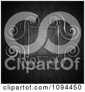 Clipart Ornate Square Frame With Swirls On Grungy Cement Royalty Free CGI Illustration
