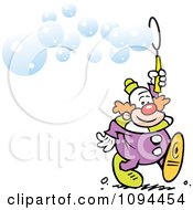 Poster, Art Print Of Entertainer Clown Blowing Bubbles
