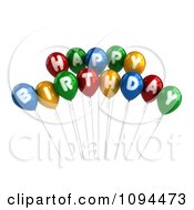 Poster, Art Print Of 3d Colorful Happy Birthday Greeting Balloons
