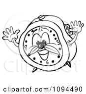 Poster, Art Print Of Outlined Energetic Alarm Clock