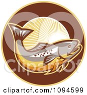 Poster, Art Print Of Retro Trout And Rays