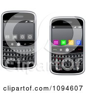Poster, Art Print Of Modern Cell Phones With Buttons On The Screens