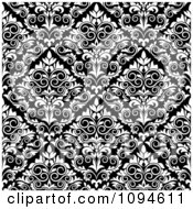 Poster, Art Print Of Black And White Triangular Damask Pattern Seamless Background 12