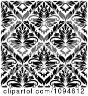 Poster, Art Print Of Black And White Triangular Damask Pattern Seamless Background 11