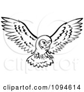Clipart Black And White Owl In Flight Royalty Free Vector Illustration by Vector Tradition SM #COLLC1094614-0169