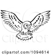 Poster, Art Print Of Black And White Owl In Flight