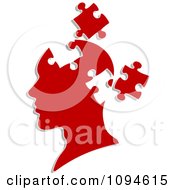 Poster, Art Print Of Red Head With Puzzle Pieces Removed