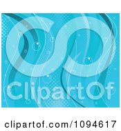 Clipart Blue Bubble Waves And Halftone Background Royalty Free Vector Illustration