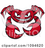 Clipart Grinning Mean Crab 1 Royalty Free Vector Illustration