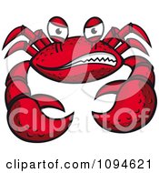 Clipart Grinning Mean Crab 2 Royalty Free Vector Illustration