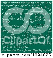 Poster, Art Print Of Seamless Math Formulas Written On A Chalkboard