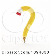 Clipart 3d Yellow Question Mark Pencil Royalty Free CGI Illustration by Mopic
