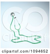 Poster, Art Print Of 3d Green Stethoscope Forming A Medical Cross
