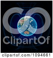 Clipart Blue Light Glowing To Show Earths Magnetic Field Royalty Free CGI Illustration
