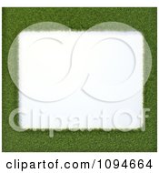 Poster, Art Print Of 3d Grass Frame Around White Space