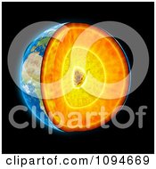 Poster, Art Print Of 3d Earth Shown With Visible Geological Layers
