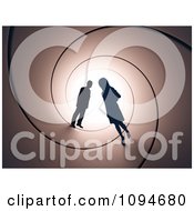 Poster, Art Print Of Silhouetted Couple In A Tunnel
