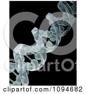 Clipart Twisting Dna Strand On Black Royalty Free CGI Illustration