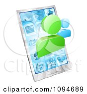 Poster, Art Print Of Social Networking Avatars Over A 3d Cell Phone