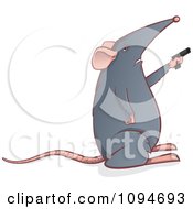 Poster, Art Print Of Gray Mouse Holding A Gun