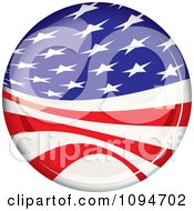 Poster, Art Print Of Oval Light Reflecting Off Of An American Flag Badge