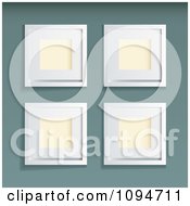 Poster, Art Print Of Four 3d Blank White Picture Frames On Green