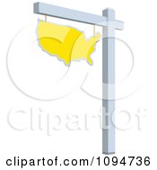 Clipart Yellow Real Estate USA Map Sign Royalty Free Vector Illustration by BestVector