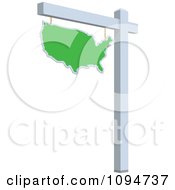 Poster, Art Print Of Green Real Estate Usa Map Sign