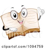 Happy Open Dictionary Book Holding A Thumb Up