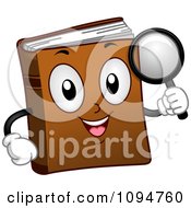 Clipart Happy Dictionary Book Holding A Magnifying Glass Royalty Free Vector Illustration by BNP Design Studio