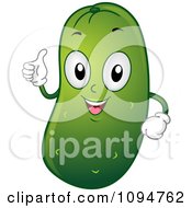 Clipart Happy Pickle Holding A Thumb Up Royalty Free Vector Illustration