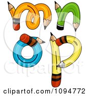 Poster, Art Print Of Pencils Forming Lowercase Letters M Through P