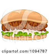 Poster, Art Print Of Hamburger Spelled Out With Meat In A Bun