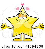 Clipart Loving Star Character Royalty Free Vector Illustration