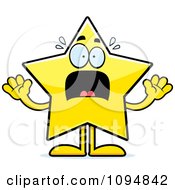 Clipart Scared Star Character Royalty Free Vector Illustration