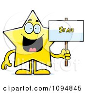 Poster, Art Print Of Star Character Holding A Sign