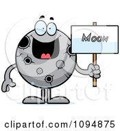 Clipart Moon Holding A Sign Royalty Free Vector Illustration by Cory Thoman