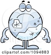 Clipart Depressed Pluto Royalty Free Vector Illustration