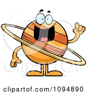 Clipart Planet Saturn With An Idea Royalty Free Vector Illustration