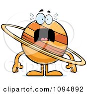 Clipart Scared Planet Saturn Royalty Free Vector Illustration