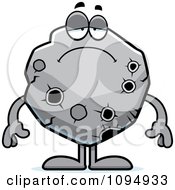 Clipart Depressed Asteroid Royalty Free Vector Illustration