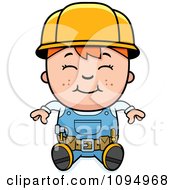 Clipart Sitting Red Haired Handy Boy Royalty Free Vector Illustration