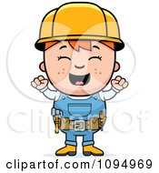Clipart Excited Red Haired Handy Boy Royalty Free Vector Illustration