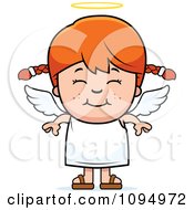 Poster, Art Print Of Smiling Red Haired Angel Girl