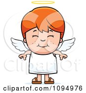 Poster, Art Print Of Smiling Red Haired Angel Boy