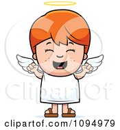 Poster, Art Print Of Happy Red Haired Angel Boy